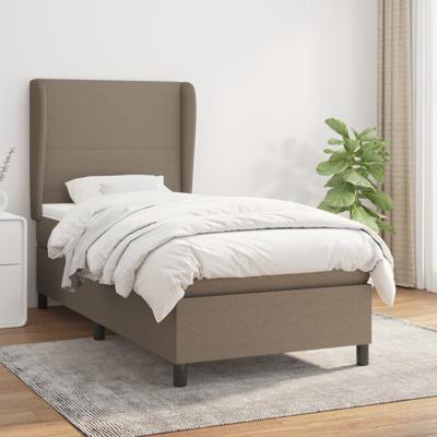 Boxspring met matras stof taupe 90x190 cm