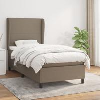 Boxspring met matras stof taupe 90x190 cm