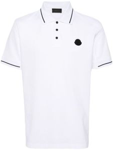 Moncler polo en coton à patch logo - Blanc