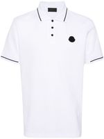 Moncler polo en coton à patch logo - Blanc