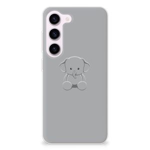 Samsung Galaxy S23 Telefoonhoesje met Naam Grijs Baby Olifant