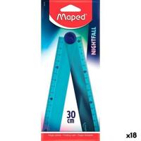 Liniaal Maped Nightfall Blauw Plastic 30 cm 18 Stuks