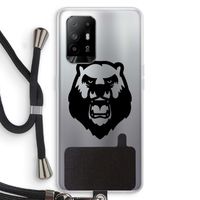 Angry Bear (black): Oppo A95 5G Transparant Hoesje met koord