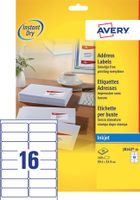 Avery J8162-10 adresetiketten ft 99,1 x 33,9 mm (b x h), 160 etiketten, wit