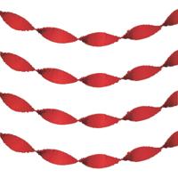 Feest slinger - 2x - rood - crepe papier - 24 meter - draaislinger decoratie