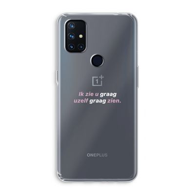 uzelf graag zien: OnePlus Nord N10 5G Transparant Hoesje