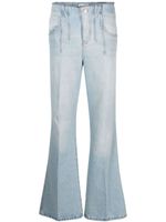 Victoria Beckham pantalon évasé à pinces - Bleu