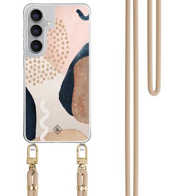 Samsung Galaxy S25 FE hoesje met beige koord - Abstract dots