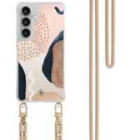 Samsung Galaxy S25 FE hoesje met beige koord - Abstract dots