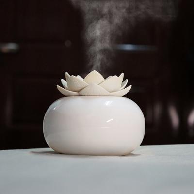 Lotus Keramische Nano spray HYDRATING aroma bevochtiger Luchtreiniger (witte bloem + wit lichaam keramiek)