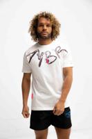 My Brand Signature Scribble T-Shirt Heren Wit/Roze - Maat S - Kleur: WitRoze | Soccerfanshop