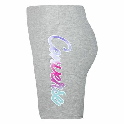 Sportleggings voor Kinderen Script Glitter High Converse Rise Biker Little Lichtgrijs - Maat: 6-7 jaar