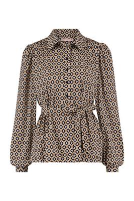 Doris culture blouse - offwhite/mustard - 07009