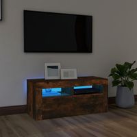 Tv-meubel met LED-verlichting 90x35x40 cm gerookt eikenkleurig - thumbnail
