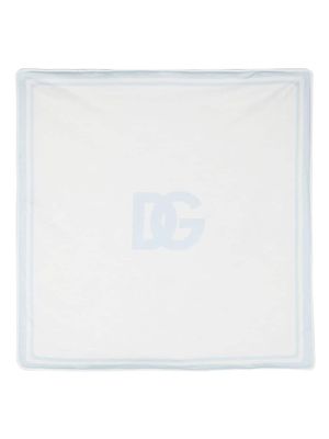 Dolce & Gabbana Kids couverture en coton à logo imprimé - Blanc