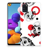 Silicone Back Case Samsung Galaxy A21s Skull Red - thumbnail