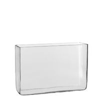 Hoge vaas/accubak transparant glas rechthoekig 30 x 10 x 20 cm - thumbnail