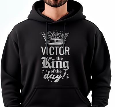 Koning van de dag hoodie met naam