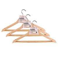 Benson Kledinghangers - 9x stuks - hout - anti slip - 45 cm - draaibare haak Benson Kledinghangers - 9x stuks - hout - anti slip - 45 cm - draaibare haak