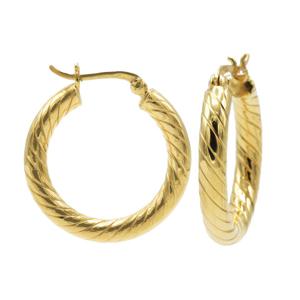 Karma Oorringen Plain Twister Hoops 25 mm | Goud