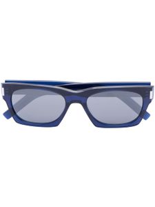 Saint Laurent Eyewear lunettes de soleil rectangulaires à logo - Bleu