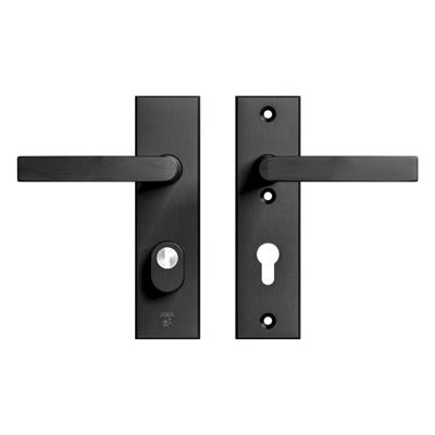 AXA AXA Edge Plus veiligheidsbeslag achterdeur rechth. kortschild Blok kruk/kruk PC72 kerntrekbeveiliging SKG3 - aluminium/zwart