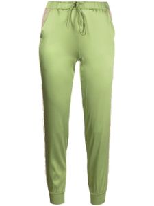 Carine Gilson pantalon de jogging à empiècements en dentelle - Vert