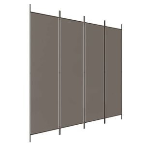 vidaXL Kamerscherm met 4 panelen 698x180 cm stof antracietkleurig