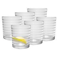 Urban Living Waterglazen/drinkglazen London - tumbler - 6x - transparant - 260 ml