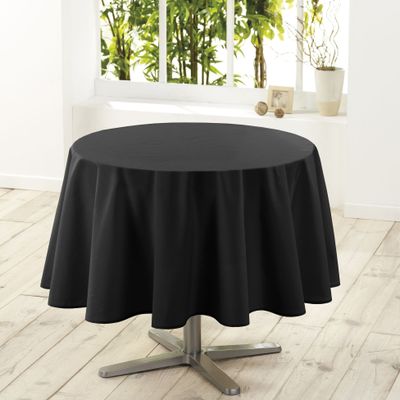 Wicotex tafelkleed textiel essentiel zwart rond 180 cm