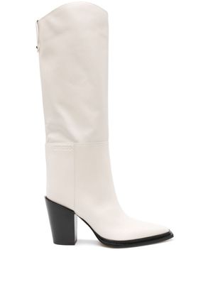Jimmy Choo bottes Cece 80 mm en cuir - Tons neutres