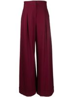 Alberta Ferretti pantalon ample à taille haute - Rouge