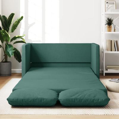 Slaapbank vloermodel 2-in-1 112x174x55 cm stof donkergroen