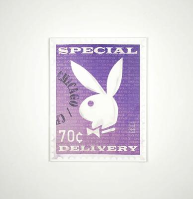Playboy Wall Art - Limited Edition Postzegel Paars