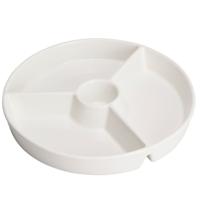 Snackschaal / serveerschaal - met vakverdeling - wit - porselein - D26 cm - Serveerschalen