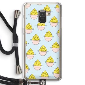 Citroenen: Samsung Galaxy A8 (2018) Transparant Hoesje met koord