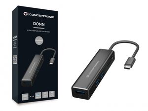Conceptronic DONN08B interface hub USB 3.2 Gen 1 (3.1 Gen 1) Type-C 5000 Mbit/s Zwart