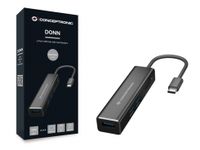 Conceptronic DONN08B interface hub USB 3.2 Gen 1 (3.1 Gen 1) Type-C 5000 Mbit/s Zwart - thumbnail