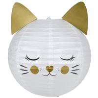Japanse bol lampion - Kat/Poes thema - D35 cm - Sint Maarten lampion - Tuinfeest - Versiering