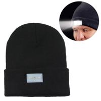 Unisex warme winter Polyacrylonitril brei Hat volwassen hoofd Cap met 5 LED licht (zwart)