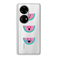 Smiley watermeloen: Huawei P50 Pro Transparant Hoesje