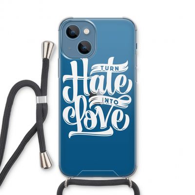 Turn hate into love: iPhone 13 Transparant Hoesje met koord