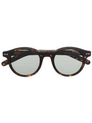 Montblanc lunettes de soleil à monture ronde - Marron