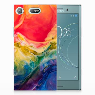 Smartphone hoesje Sony Xperia XZ1 Compact Watercolor Dark Smartphone hoesje Sony Xperia XZ1 Compact Watercolor Dark