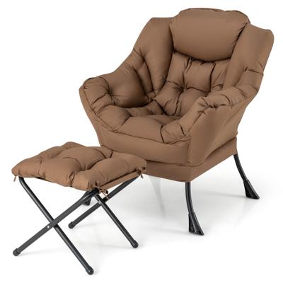 Fauteuil met Kruk Relaxstoel met Armleuningen & Voetensteun Loungestoel Televisiestoel Oorstoel voor Woonkamer/Slaapkamer