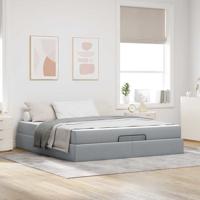 Bedframe Anders met opslag Lichtgrijs 180 x 200 cm Stof