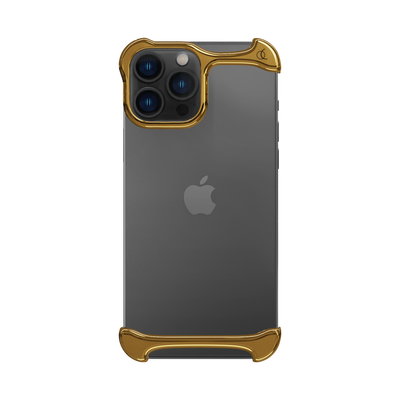 Arc Pulse - Dubbelzijdige Titanium Bumper Case - iPhone 13 Pro Max - Goud