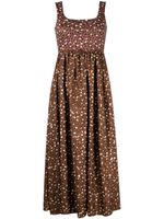 Cynthia Rowley leopard-print silk midi dress - Marron - thumbnail