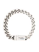 Saint Laurent bracelet en chaîne à logo gravé - Argent