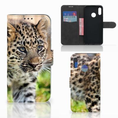 Honor 10 Lite | Telefoonhoesje | Met pasjeshouder | Baby Luipaard